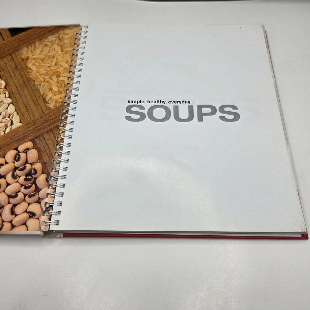 Barnes & Noble Soups Cookbook Ellen Smith Spiral Bound Red Healthy Recipes